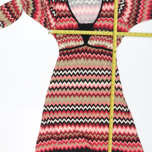 Wallis Women’s Multicoloured Chevron A-Line Knit Dress Size 10