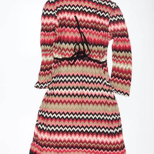 Wallis Women’s Multicoloured Chevron A-Line Knit Dress Size 10