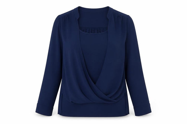 Wallis Women Blue Long Sleeve Wrap Blouse Size M