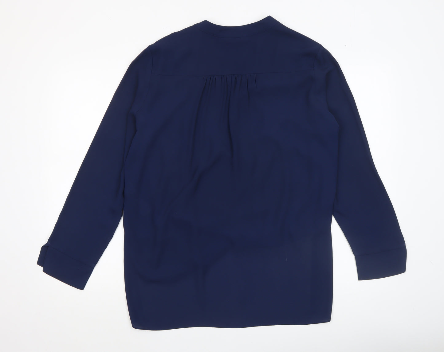 Wallis Women Blue Long Sleeve Wrap Blouse Size M