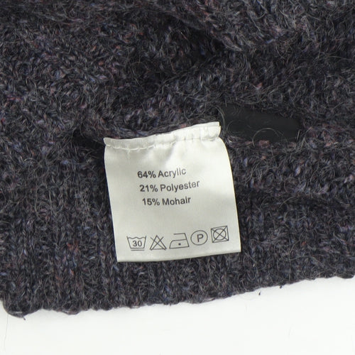 Greenhouse Womens Grey Mohair Blend V-Neck Chunky Knit Jumper M