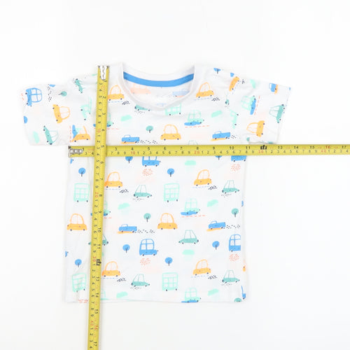 Dunnes Stores Unisex Baby White Car Print Cotton T-Shirt 12-18 Months
