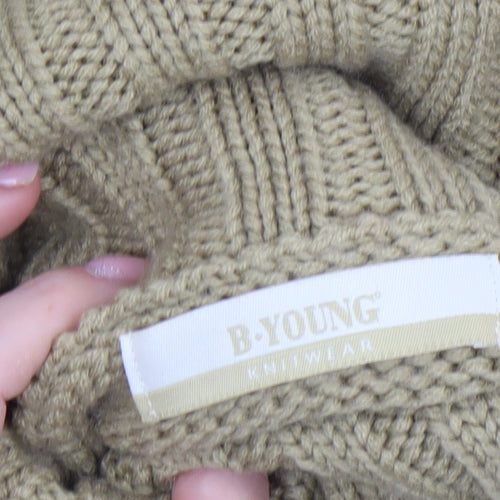 B.YOUNG Women’s Beige Roll Neck Knit Jumper XL Acrylic