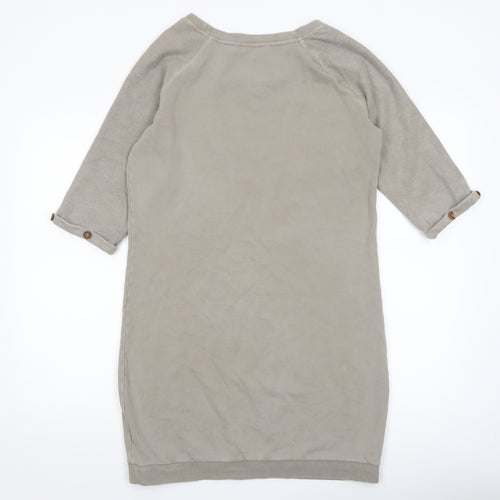 edc Women's Beige Raglan 3/4 Sleeve Basic Jersey T-Shirt M