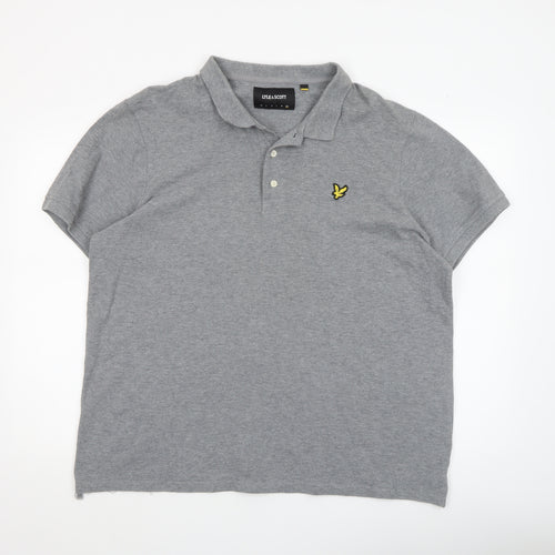 Lyle & Scott Men's Grey 2XL Cotton Polo Shirt Classic Logo
