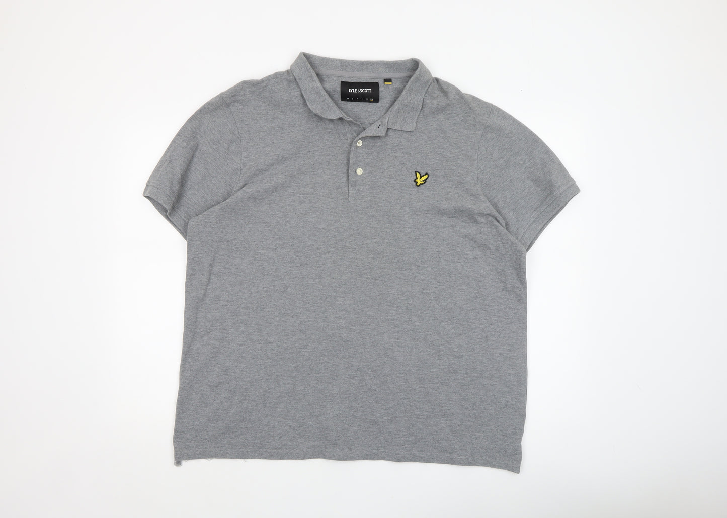 Lyle & Scott Men's Grey 2XL Cotton Polo Shirt Classic Logo