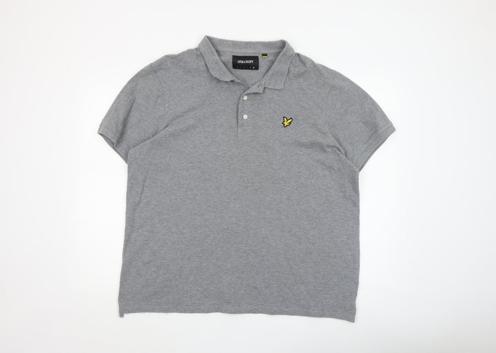 Lyle & Scott Men's Grey 2XL Cotton Polo Shirt Classic Logo