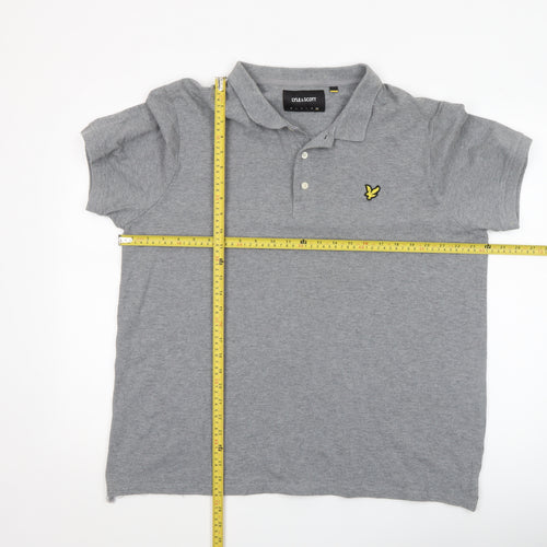 Lyle & Scott Men's Grey 2XL Cotton Polo Shirt Classic Logo