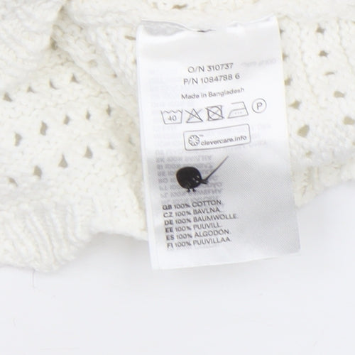 Monki Womens Ivory Crochet Cotton Camisole Tank Top L