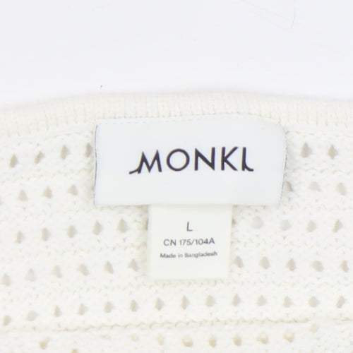 Monki Womens Ivory Crochet Cotton Camisole Tank Top L
