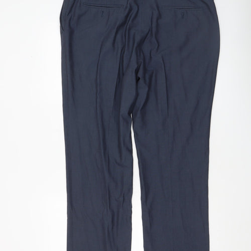 Next Men’s Blue Regular Fit Dress Trousers 36W 29L Formal Work Pants