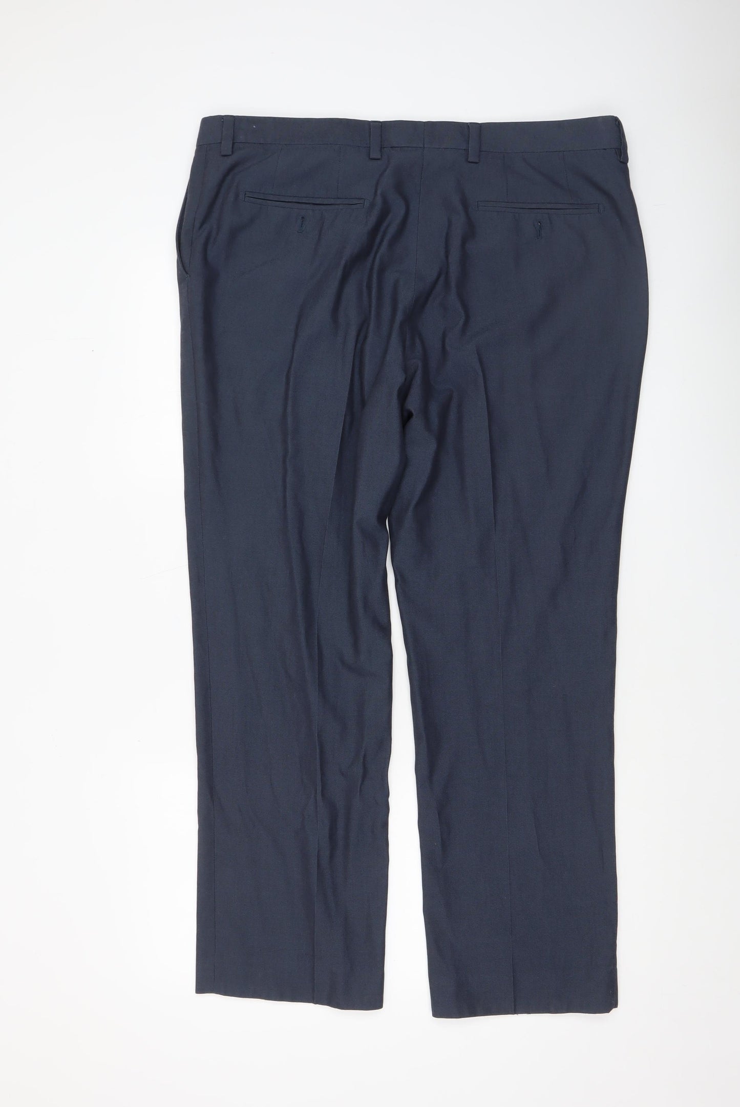 Next Men’s Blue Regular Fit Dress Trousers 36W 29L Formal Work Pants