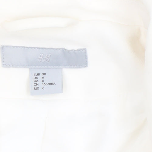 H&M Women Ivory Double-Breasted Regular Fit Blazer Size 10