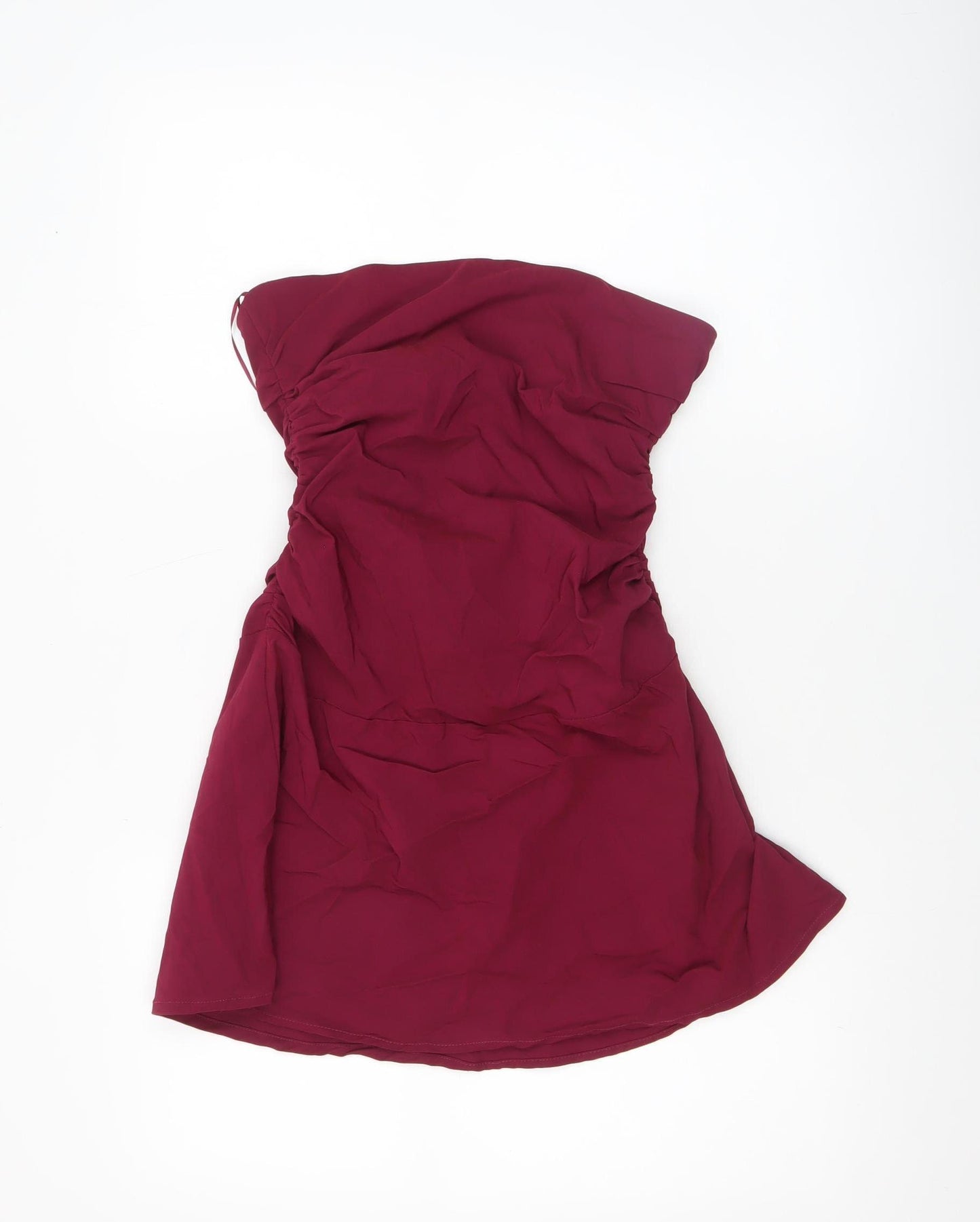 Bershka Women Red Strapless Bodycon Short Dress Size 12