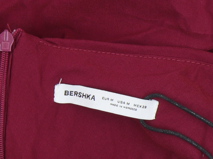 Bershka Women Red Strapless Bodycon Short Dress Size 12
