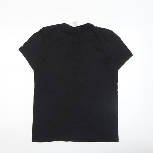 Adidas Men’s Black Cotton Short Sleeve Crew Neck Sports T-Shirt M
