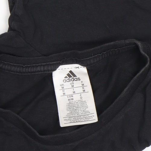 Adidas Men’s Black Cotton Short Sleeve Crew Neck Sports T-Shirt M