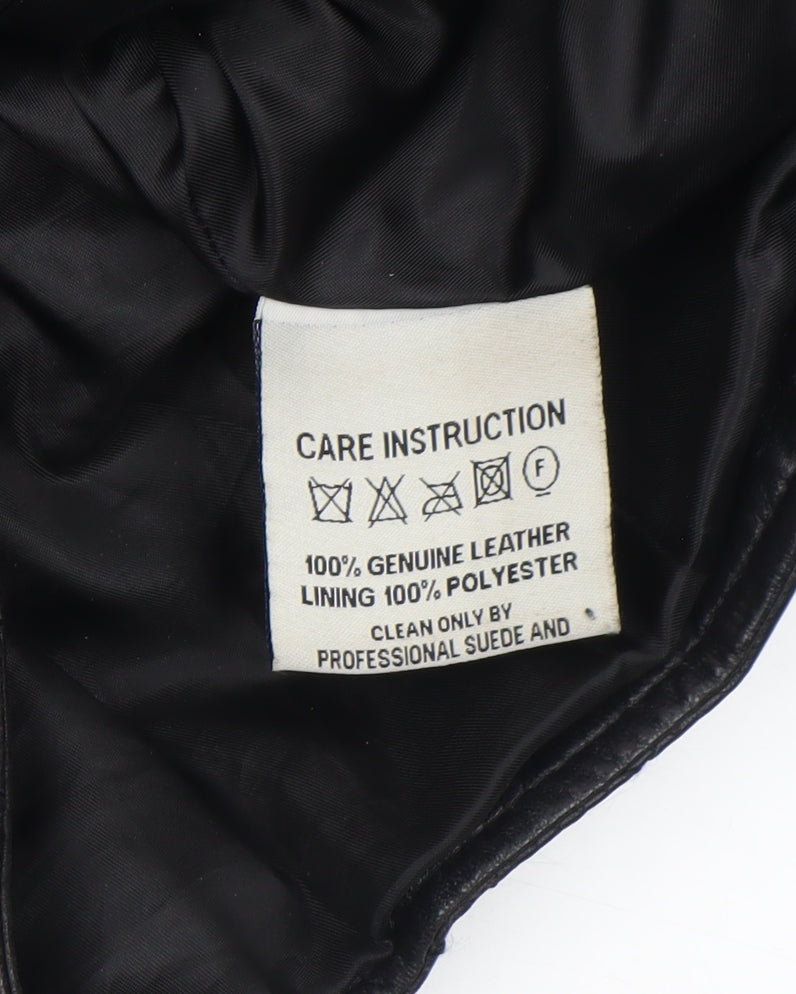 Clements Ribeiro Women Black Quilted Leather Biker Jacket UK 10