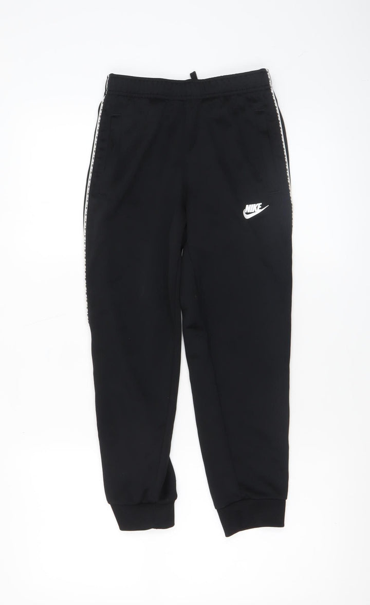 Nike Boys Black Jogger Trousers M 137-147cm Elastic Waist Sportswear