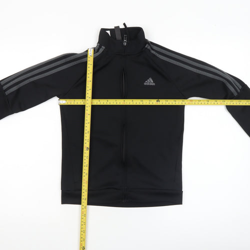 adidas Boys Black 9-10 Years Track Jacket Full Zip Lightweight Sportswear