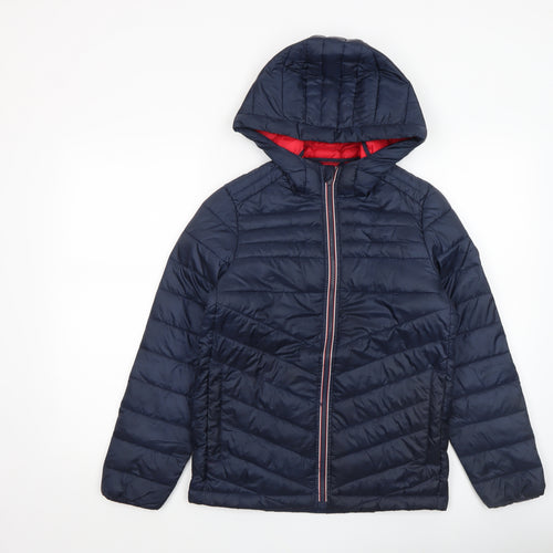 Jack & Jones Boys Blue Hooded Puffer Jacket Size 12 Years