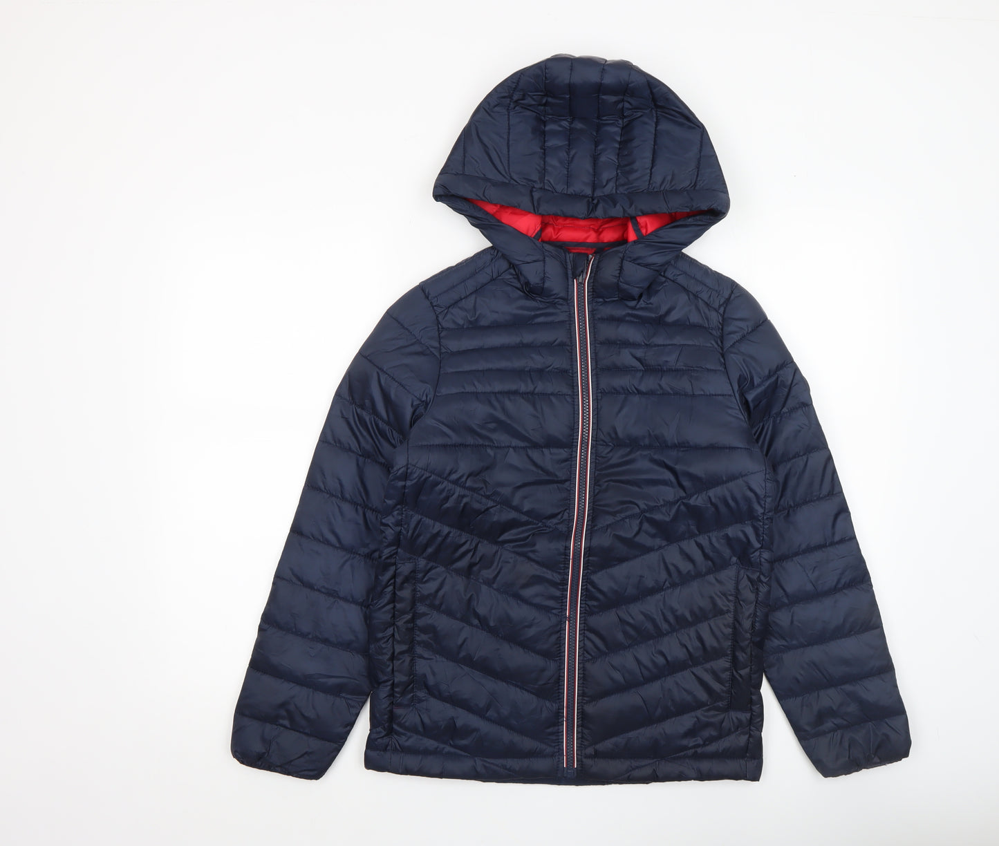 Jack & Jones Boys Blue Hooded Puffer Jacket Size 12 Years