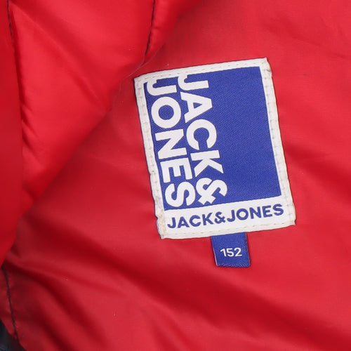 Jack & Jones Boys Blue Hooded Puffer Jacket Size 12 Years