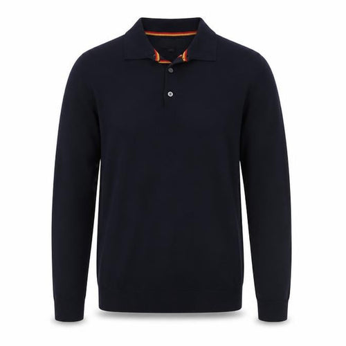 Next Men's Black Collared Henley Jumper XS Cotton Blend Knitwear
