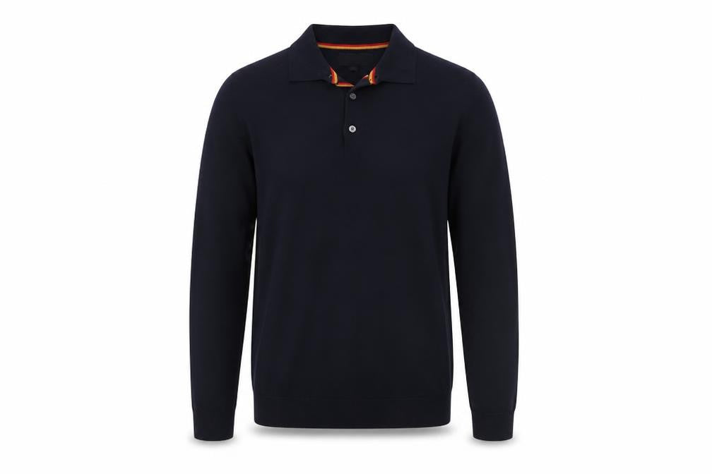 Next Men's Black Collared Henley Jumper XS Cotton Blend Knitwear