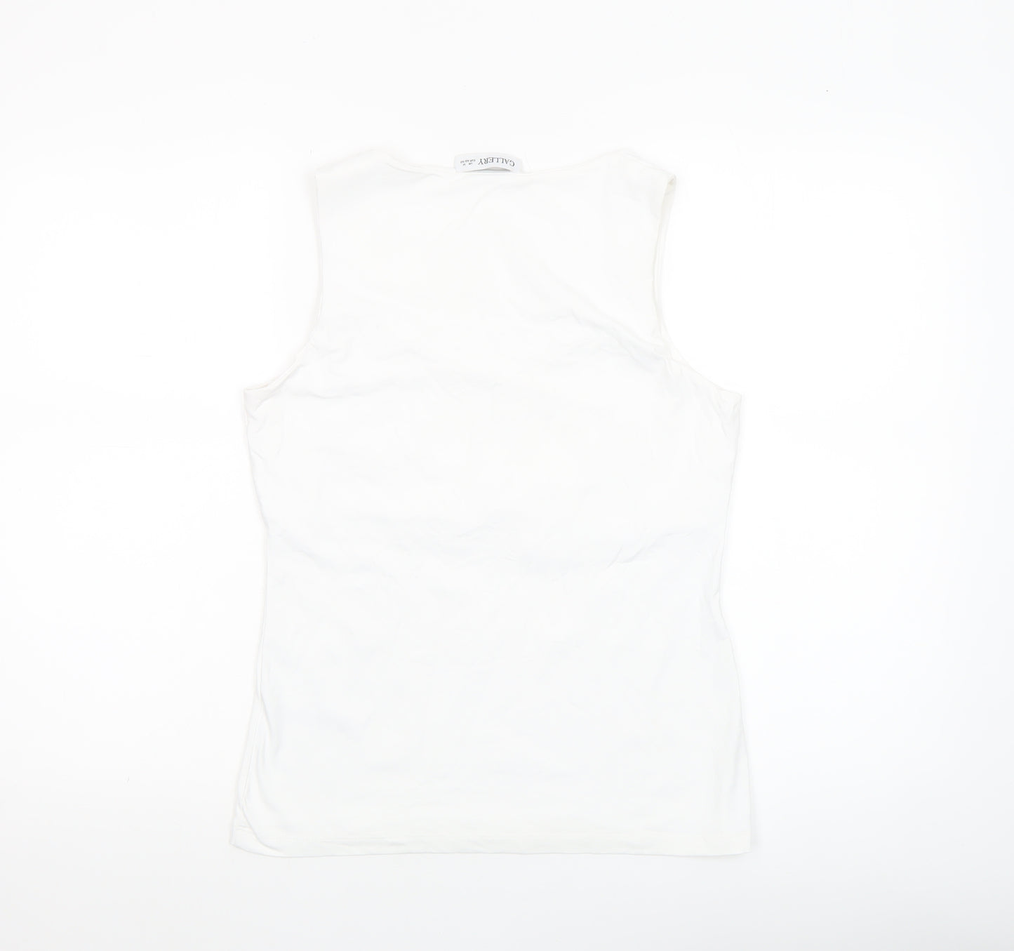 Gallery Women's White Stretch Tank Top Medium Basic Jersey