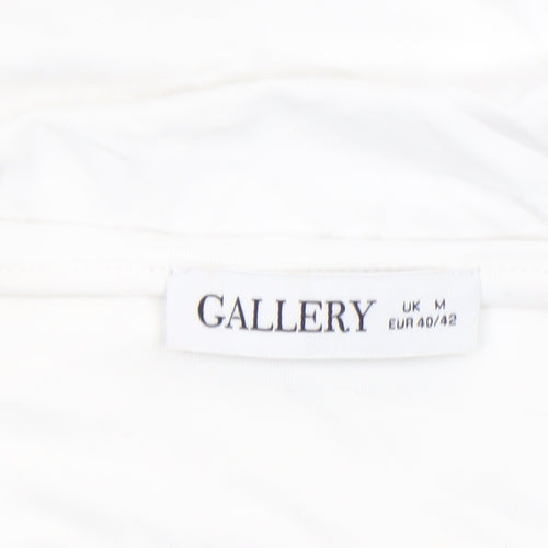 Gallery Women's White Stretch Tank Top Medium Basic Jersey