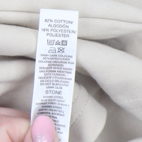 Dunnes Stores Men’s Beige Long Sleeve Polo Shirt L Regular Fit