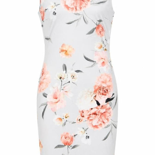 Quiz Womens Multicoloured Size 12 Off Shoulder Floral Bodycon Dress