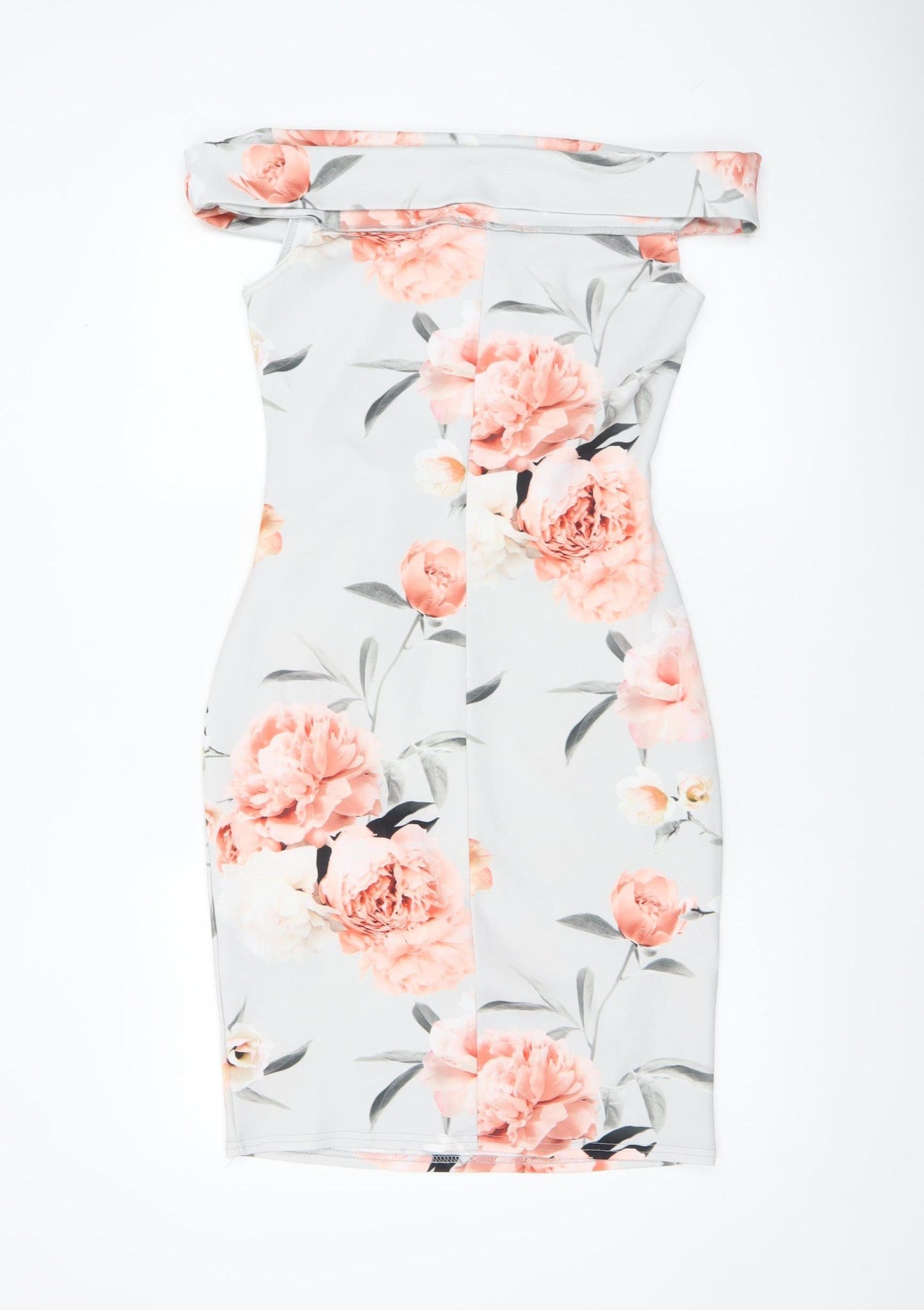 Quiz Womens Multicoloured Size 12 Off Shoulder Floral Bodycon Dress