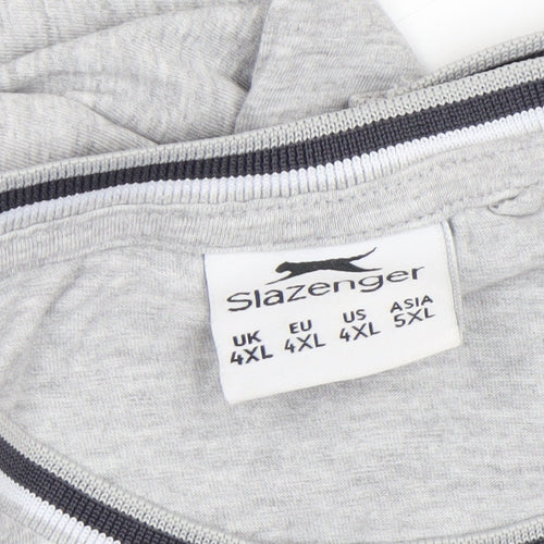 Slazenger Mens Grey 4XL Short Sleeve Crew Neck T-Shirt