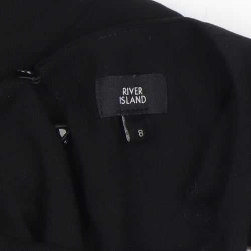 River Island Women’s Black Beaded Kimono Sleeve Blouse Size 8