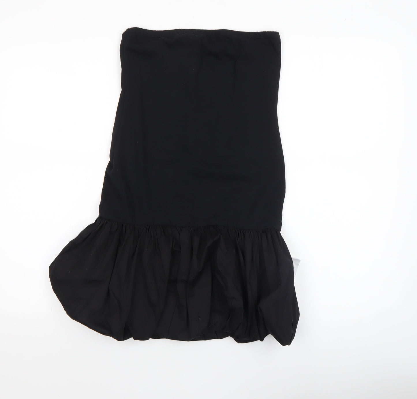 Collusion Women's Black Strapless Ruffle Hem Bodycon Dress Size 8-10