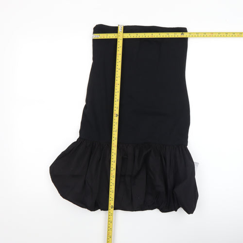 Collusion Women's Black Strapless Ruffle Hem Bodycon Dress Size 8-10