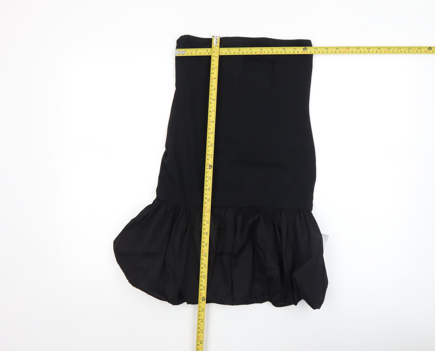 Collusion Women's Black Strapless Ruffle Hem Bodycon Dress Size 8-10