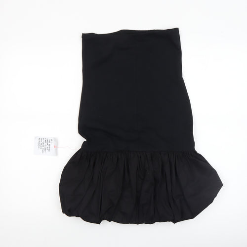 Collusion Women's Black Strapless Ruffle Hem Bodycon Dress Size 8-10
