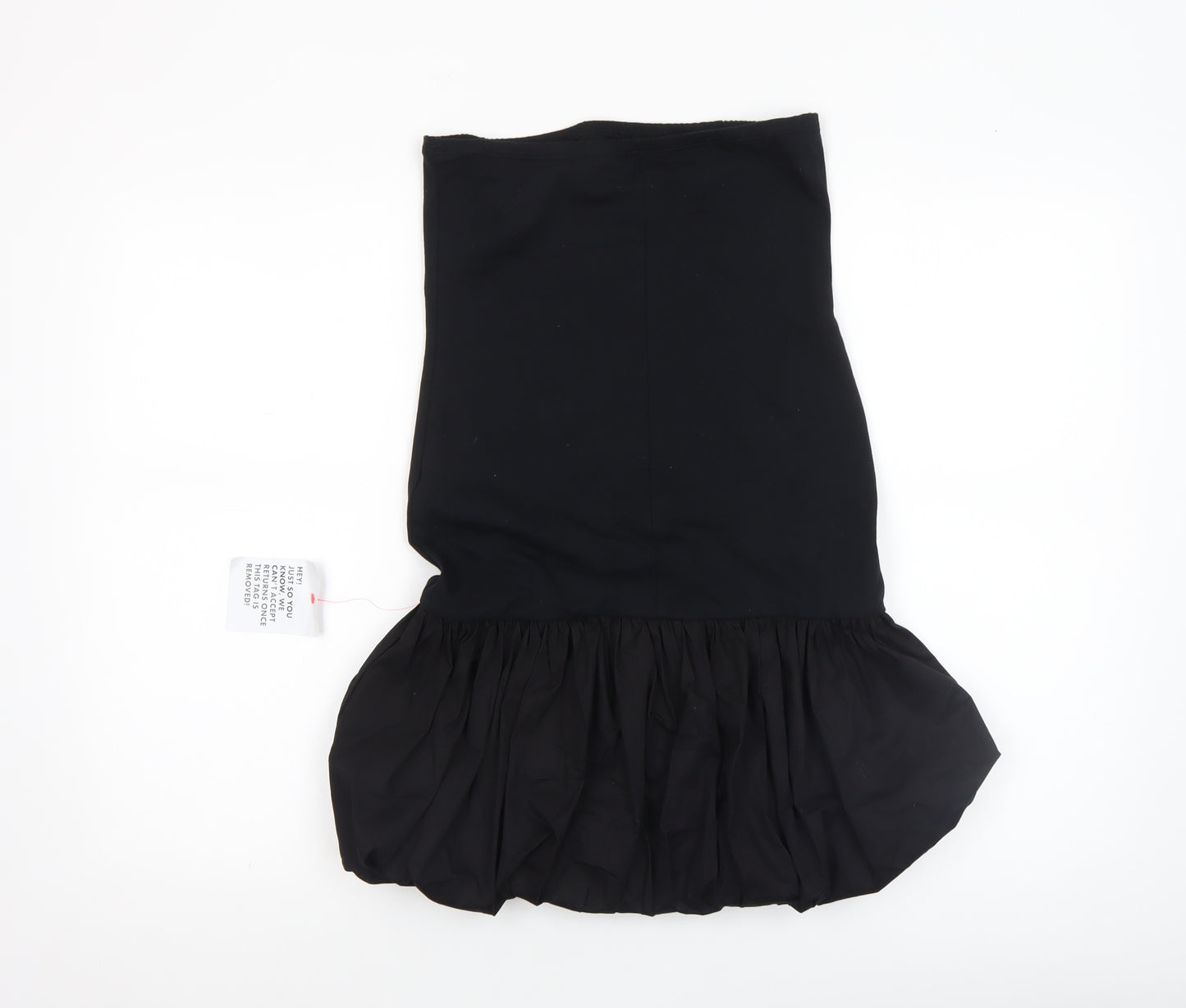 Collusion Women's Black Strapless Ruffle Hem Bodycon Dress Size 8-10