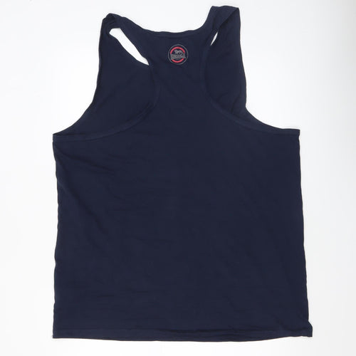 Lonsdale Men’s Blue 4XL Cotton Sleeveless Gym Tank Top