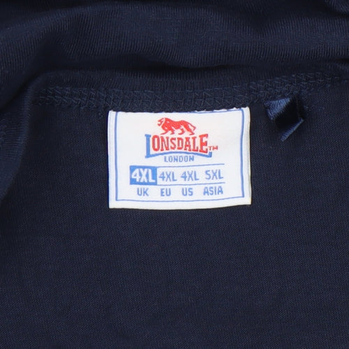 Lonsdale Men’s Blue 4XL Cotton Sleeveless Gym Tank Top