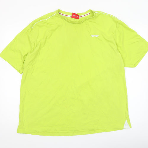 Slazenger Men's Lime Green 2XL Crew Neck Short Sleeve T-Shirt