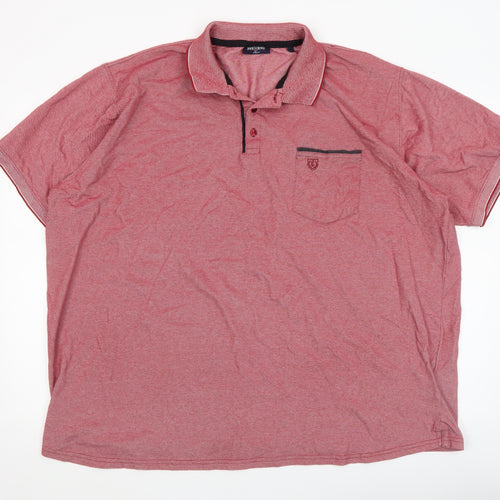 Pre End Mens Red 6XL Cotton Blend Short Sleeve Polo Shirt