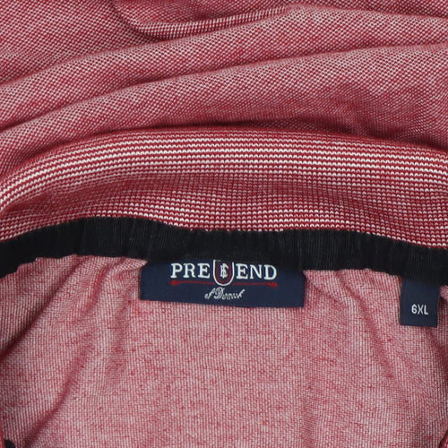 Pre End Mens Red 6XL Cotton Blend Short Sleeve Polo Shirt