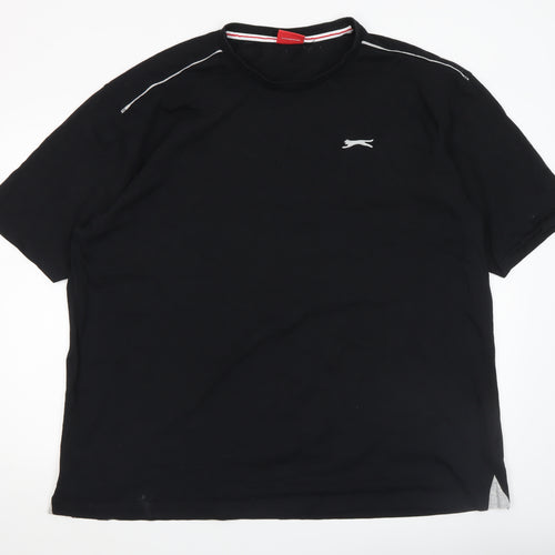 Slazenger Men's Black 4XL Crew Neck Cotton Short Sleeve T-Shirt