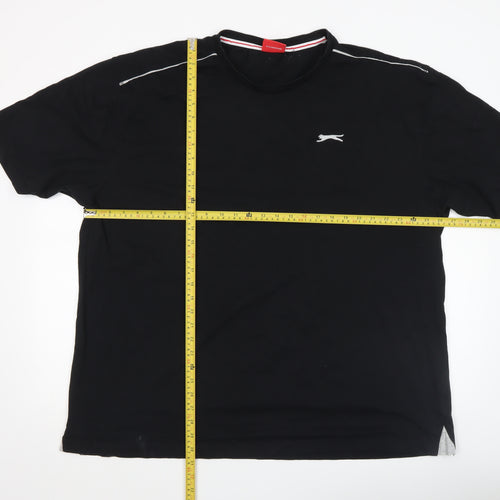 Slazenger Men's Black 4XL Crew Neck Cotton Short Sleeve T-Shirt