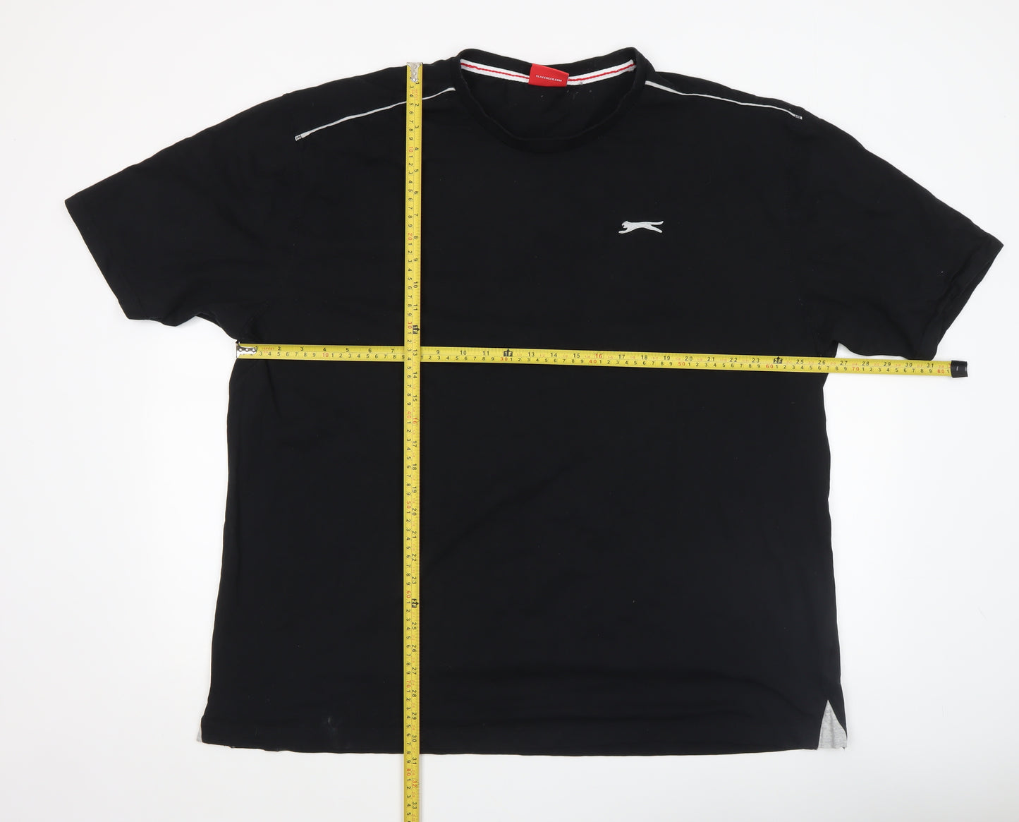 Slazenger Men's Black 4XL Crew Neck Cotton Short Sleeve T-Shirt
