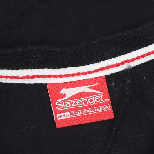 Slazenger Men's Black 4XL Crew Neck Cotton Short Sleeve T-Shirt